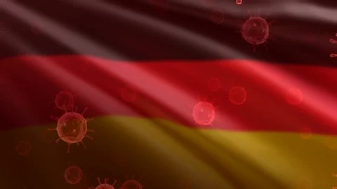 Germany Flag, Virus Slow Motion Animation (3D Rendering) Stock Footage 126988611