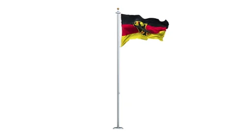 Germany flag waving 360-degree rotation looping. Stock Footage 314106870