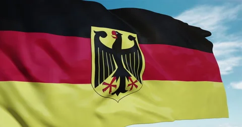 Germany flag waving 3D animation Stock Footage 157008106