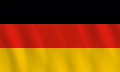 Germany flag with waving effect, official proportion. Stock Illustration