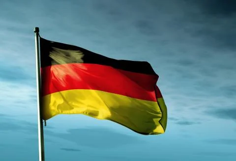 Germany flag waving in the evening Stock Illustration