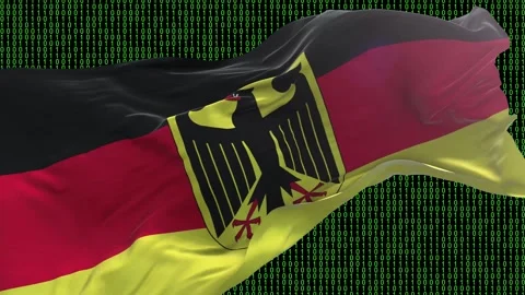 Germany flag - Waving flag on matrix binary code background Stock Footage 321421177