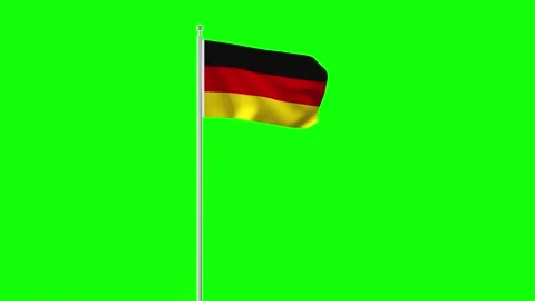 Germany flag waving on Green Backgrounds. Chroma key. Stock Footage 168149098