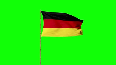 Germany flag waving with green screen background Видео 247716034
