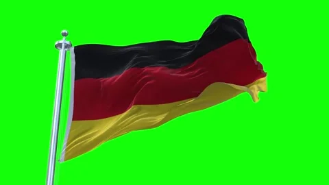Germany Flag Waving in Loopable and Textured green screen background Stock Footage 296876679