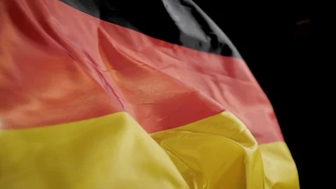 Germany flag waving slow motion Stock Footage 113281071
