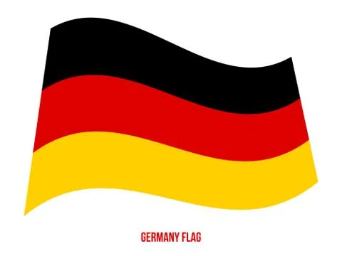Germany Flag Waving Vector Illustration on White Background. Stock Illustration