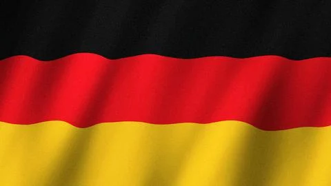 Germany flag waving in the wind. Flag of Germany images Ilustração Stock