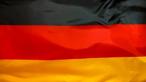 Germany flag waving in the wind. German flag close up. Stock-Footage 125349774