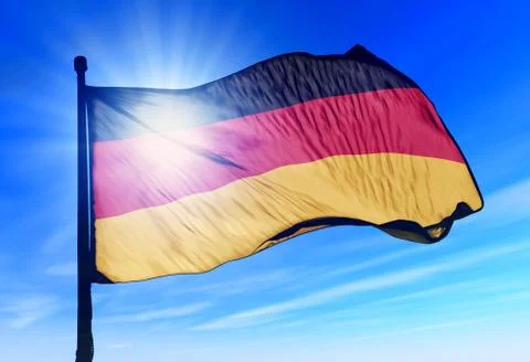 Germany flag waving on the wind Stock Illustration