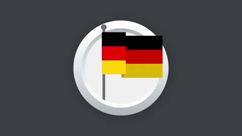 Germany flag which silver button on black background. Motion graphics. Stock Footage 150647747