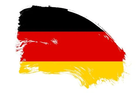 Germany flag on white background with abstract paint brush texture effect Illustrazione stock