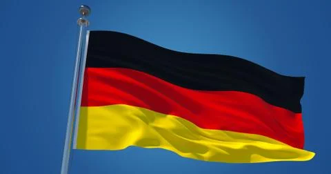 Germany flag in the wind, 3d illustration Stock Illustration
