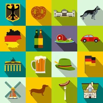 Germany flat icons 스톡 일러스트