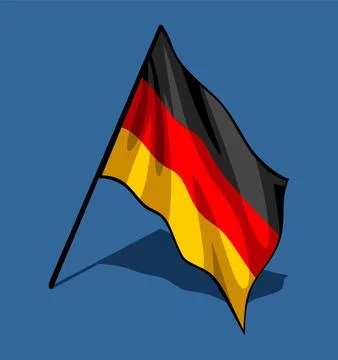 Germany flying flag white background Stock Illustration