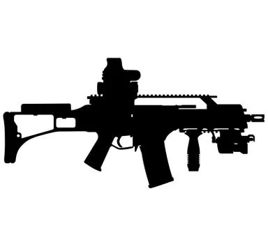 Germany German automatic machine gun HK G36C assault rifle HKG36C, HK, G36C Stock Illustration