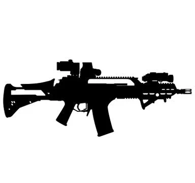 Germany German automatic machine gun HK G36K assault rifle HKG36K, HK, G36K Stock Illustration