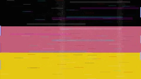 Germany Glitch Flag Vector - RGB Split Digital Video Frame Design Illustrazione stock