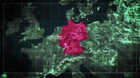 Germany Glitch Satelite Map 1 Stock Footage 338410597