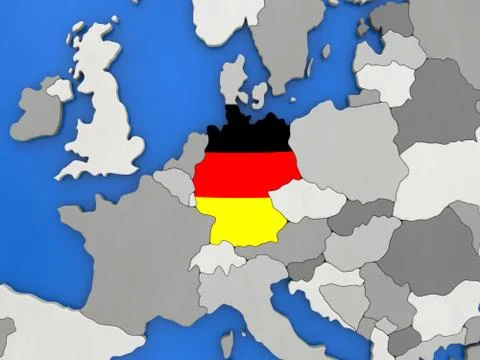 Germany on globe Stock Illustration