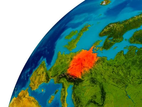 Germany on globe Stock Illustration