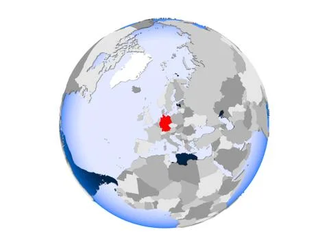 Germany on globe isolated Stock Illustration