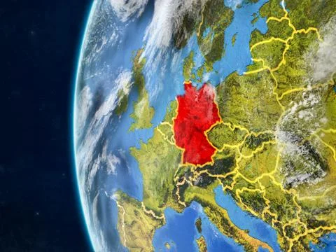 Germany on globe from space Illustrazione stock