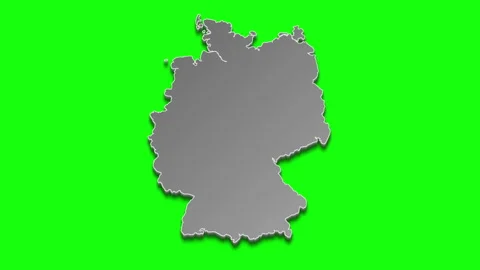 Germany Gray 3D Map Green Screen Animation Stock Footage 328833184