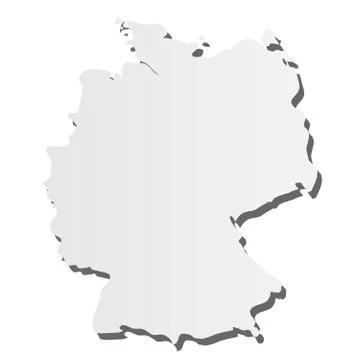 Germany - grey 3d-like silhouette map of country area with dropped shadow Stock-Illustration