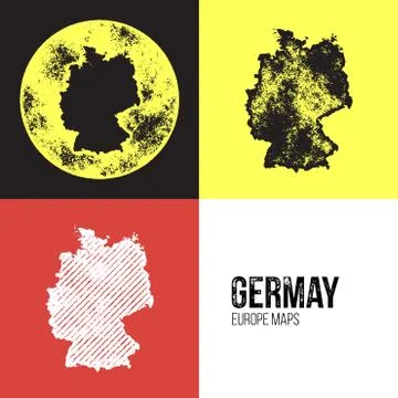 Germany Grunge Retro Map Stock Illustration