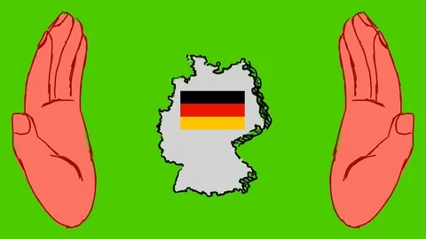 Germany - Hand-Drawn Animation - hands red Stock Footage 97989274