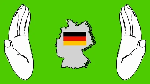 Germany - Hand-Drawn Animation - hands white Stock Footage 97989282