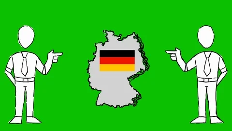 Germany - Hand-Drawn Animation - men pointing white Stock Footage 97989357