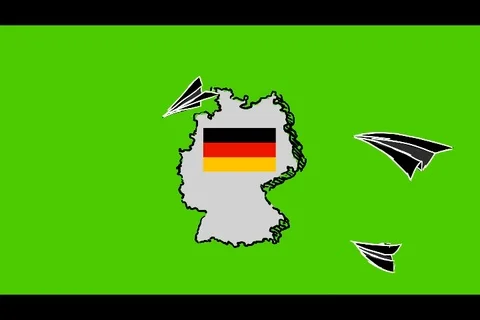 Germany - Hand-Drawn Animation - paper plane black Stock Footage 98005151