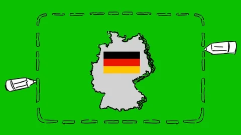 Germany - Hand-Drawn Animation - rectangle white Stock Footage 97989449