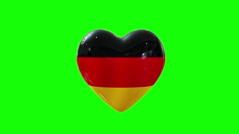Germany heart flag pop-up animation on green screen Video stock 314370670