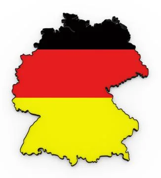 Germany high detailed 3D map Stock Illustration