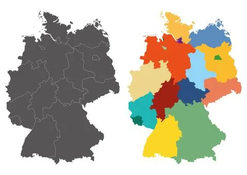 Germany high detailed vector map 스톡 일러스트
