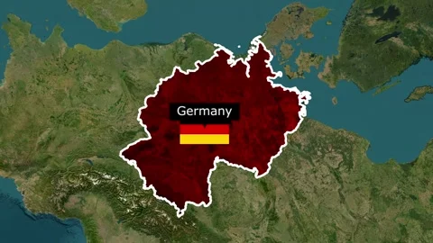 Germany highlighted on world map. Stock Footage 340314032