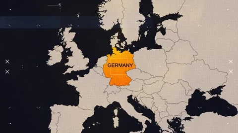 Germany HUD News Map Stock Footage 338410601