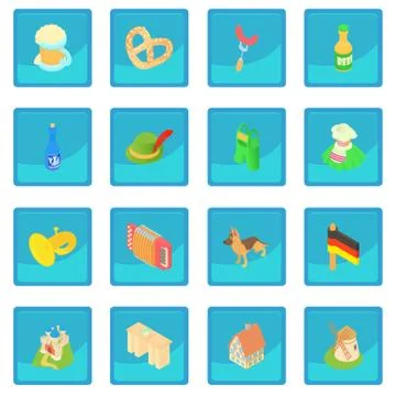 Germany icon blue app 스톡 일러스트