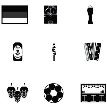 Germany icon set Stock Illustration