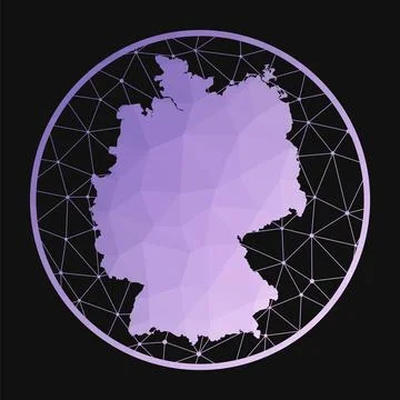 Germany icon. Vector polygonal map of the country. Germany icon in geometri.. Illustrazione stock