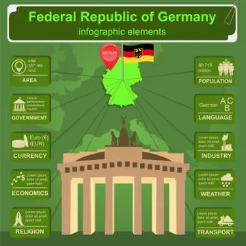 Germany infographics, statistical data, sights Stock Illustration