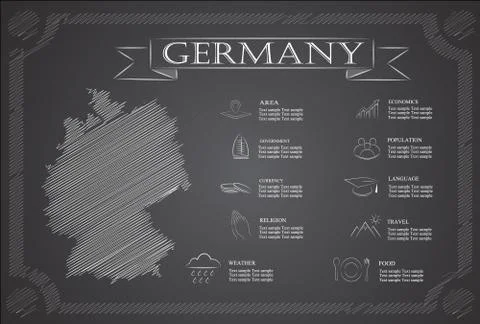 Germany infographics, statistical data, sights. Stock Illustration