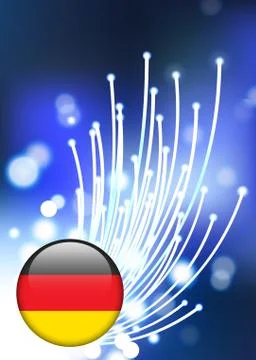 Germany Internet Button with fiber optic background Stock Illustration