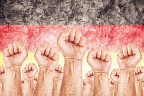 Germany labour movement, workers union strike Stock Illustration