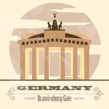 Germany landmarks. Retro styled image Stock Illustration