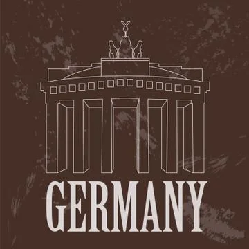 Germany landmarks. Retro styled image Stock Illustration