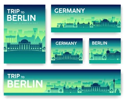 Germany landscape vector banners set. Vector design illustration Stock Illustration